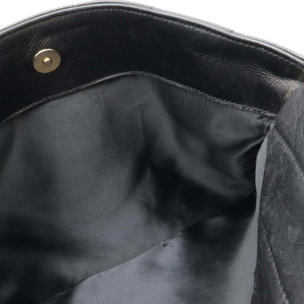CHANEL Black Lambskin Leather Logo Shoulder Bag - Picture 9 of 10